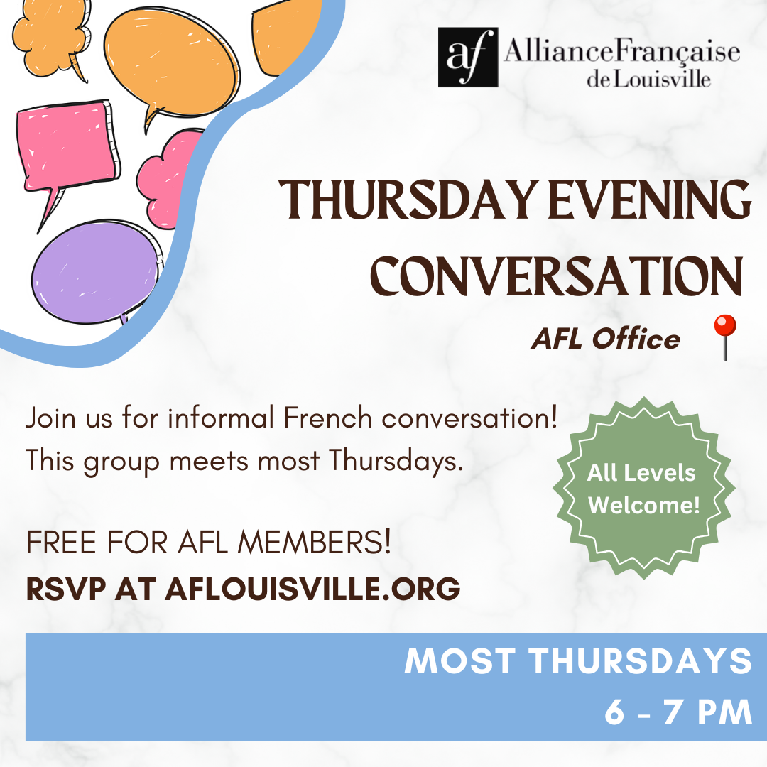 Thursday evening conversation 6-7 pm