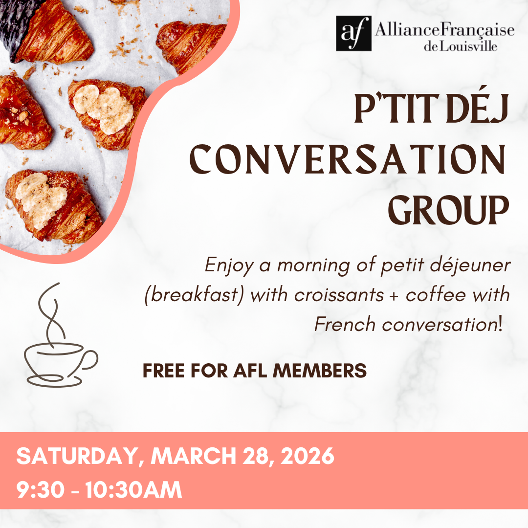 P'tit Déj Saturday, March 28 2026, 9:30-10:30 am